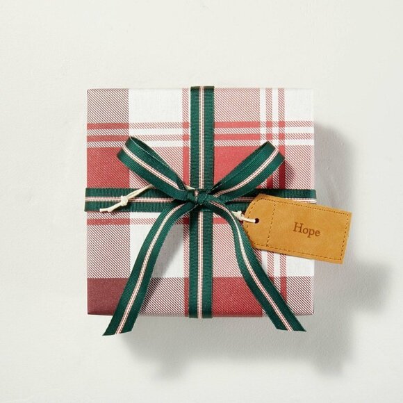 Hearth & Hand Magnolia 6ct Holiday Quote Leather Gift Tag Set Brown - Picture 3 of 6